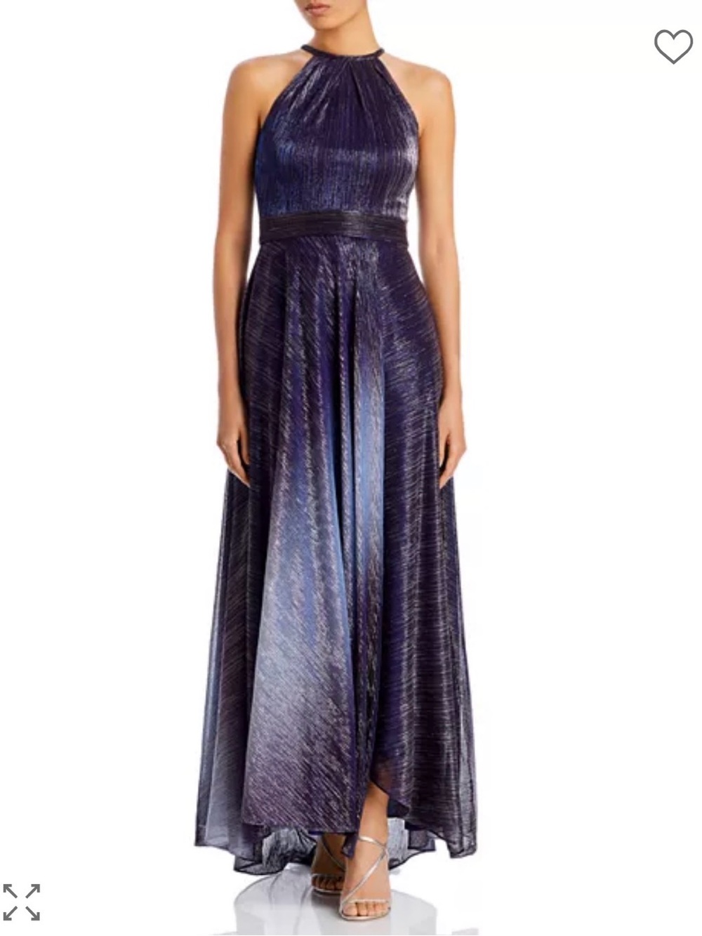 AQUA-  Ombré Iridescent Navy Halter Maxi